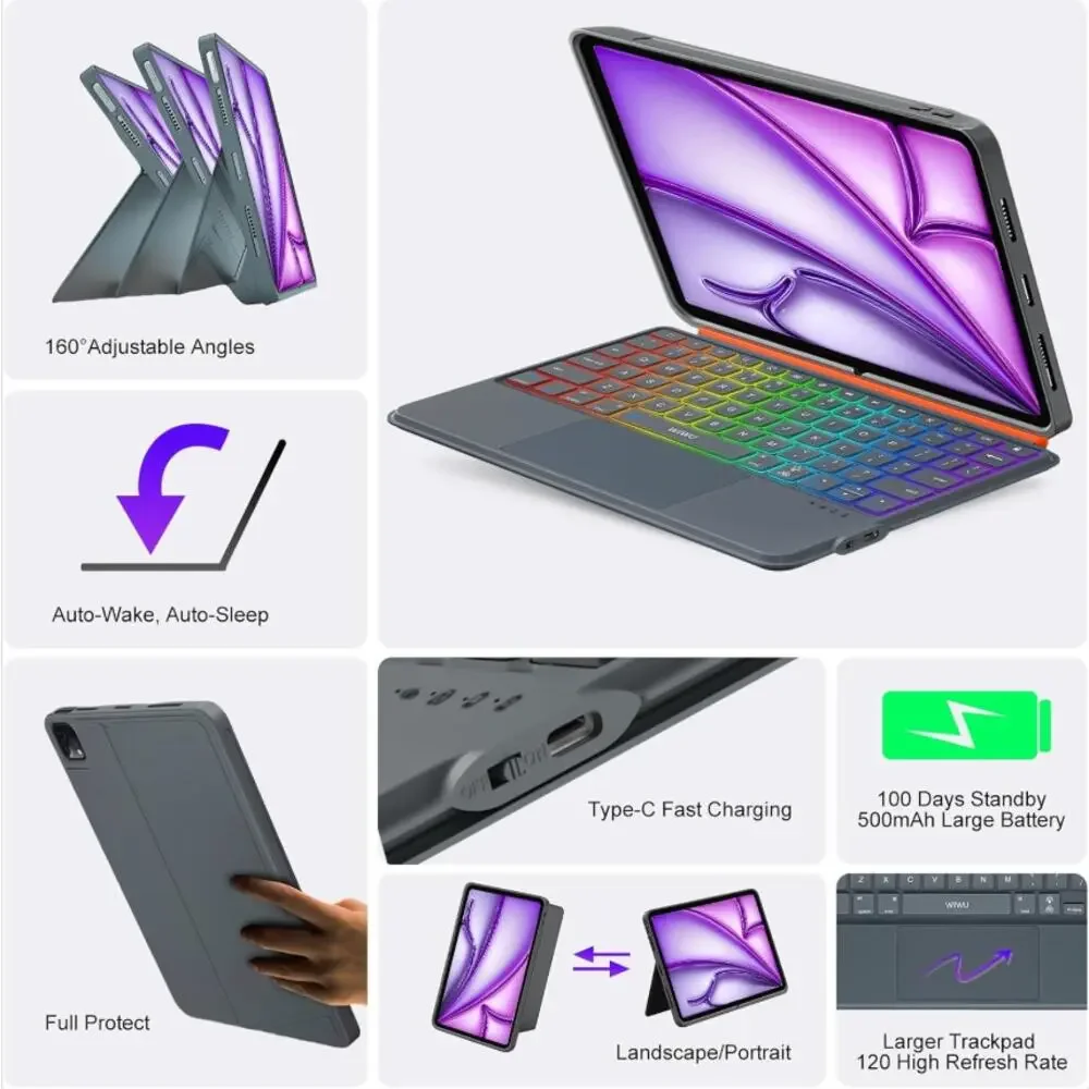DANCESOUL 3 IN 1 MK005 MAGNETIC DETACHABLE KEYBOARD CASE – 12.9